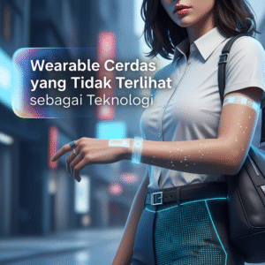 Perangkat wearable futuristik yang terintegrasi halus ke pakaian dan kulit pengguna
