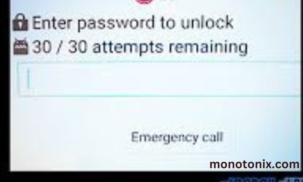 enter password to unlock 30/30 attempts remaining