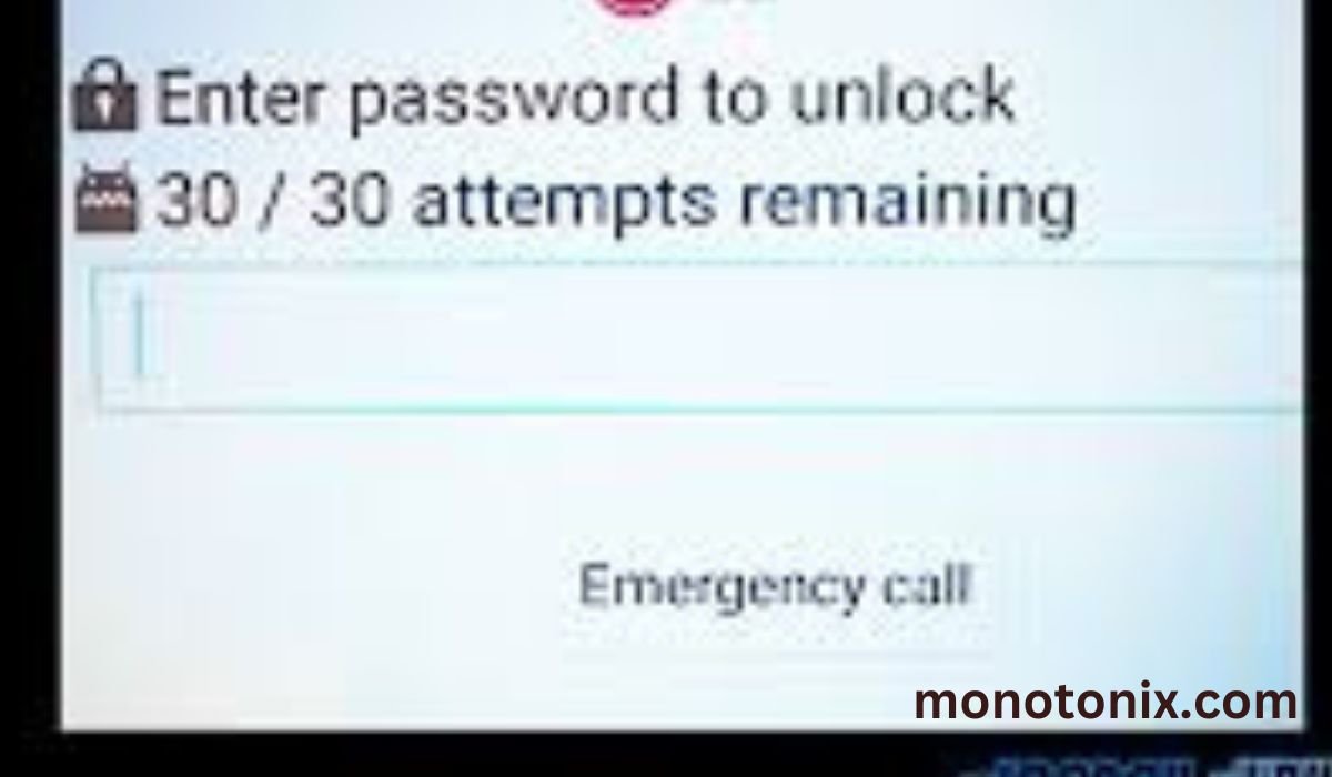 enter password to unlock 30/30 attempts remaining