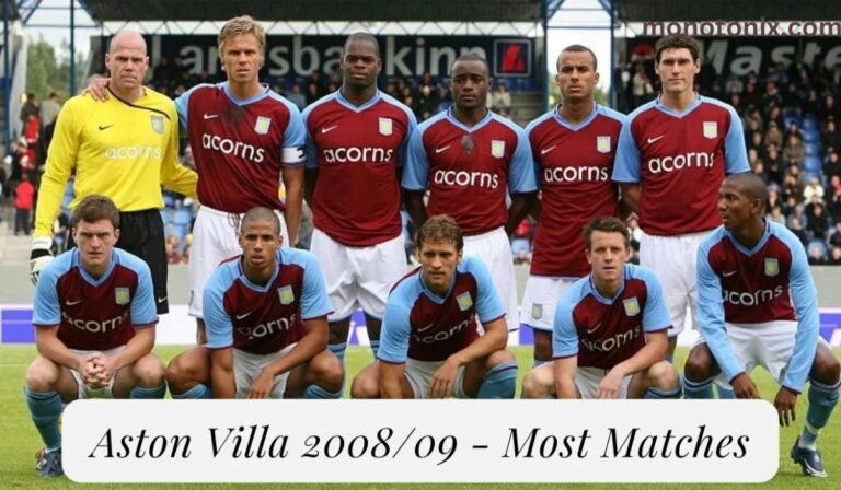 aston villa 2008/09 - most matches